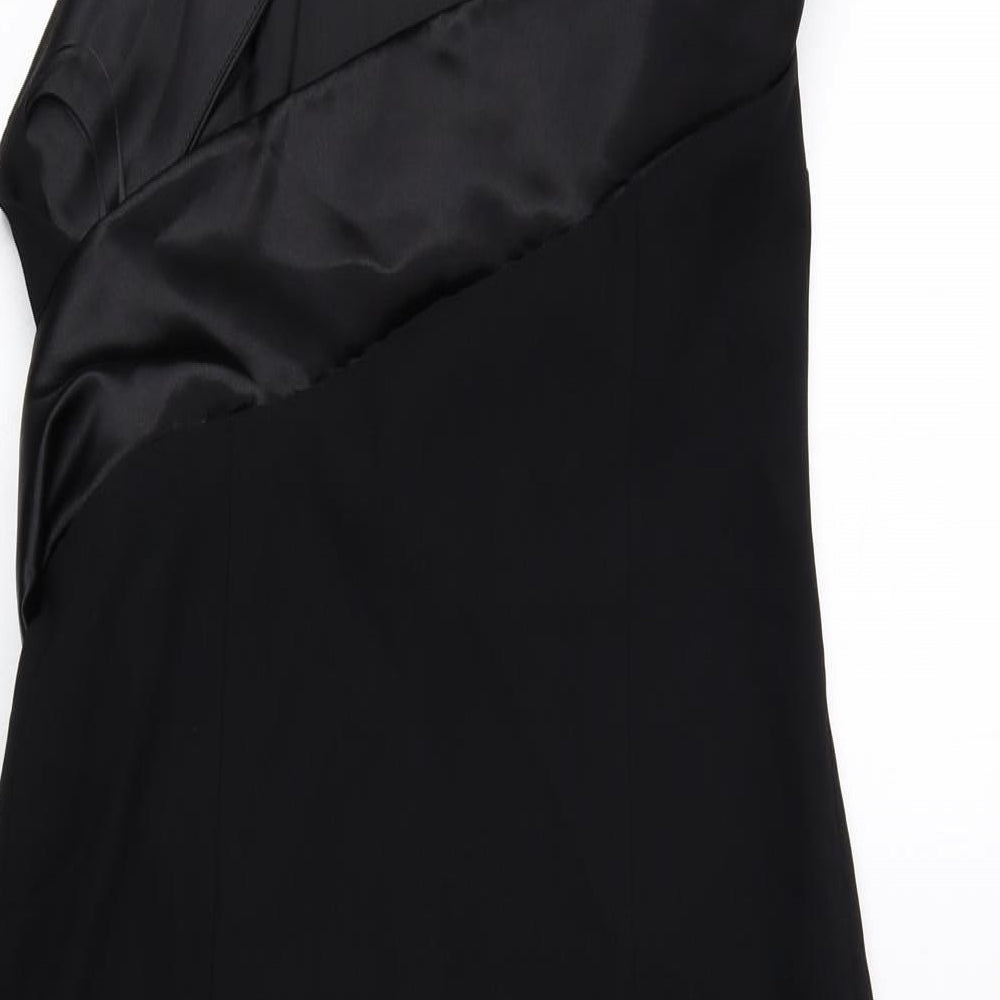 Zara Womens Black Polyester Pencil Dress Size S One Shoulder Zip