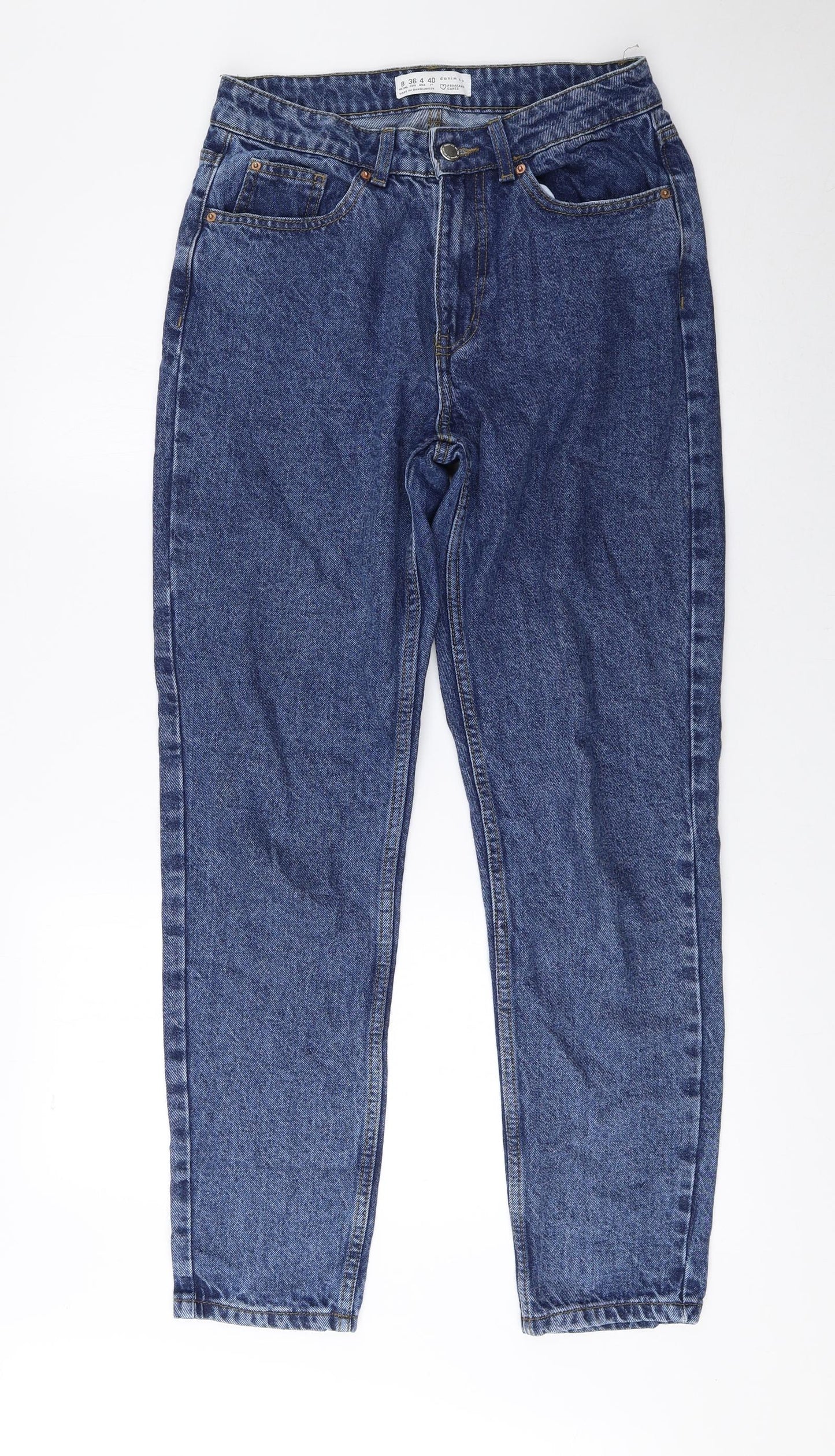 Atmosphere Womens Blue 100% Cotton Tapered Jeans Size 8 L28 in Regular Zip