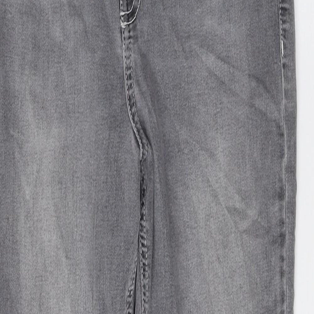 Topshop Mens Grey Polyester Skinny Jeans Size 28 L30 in Regular Zip