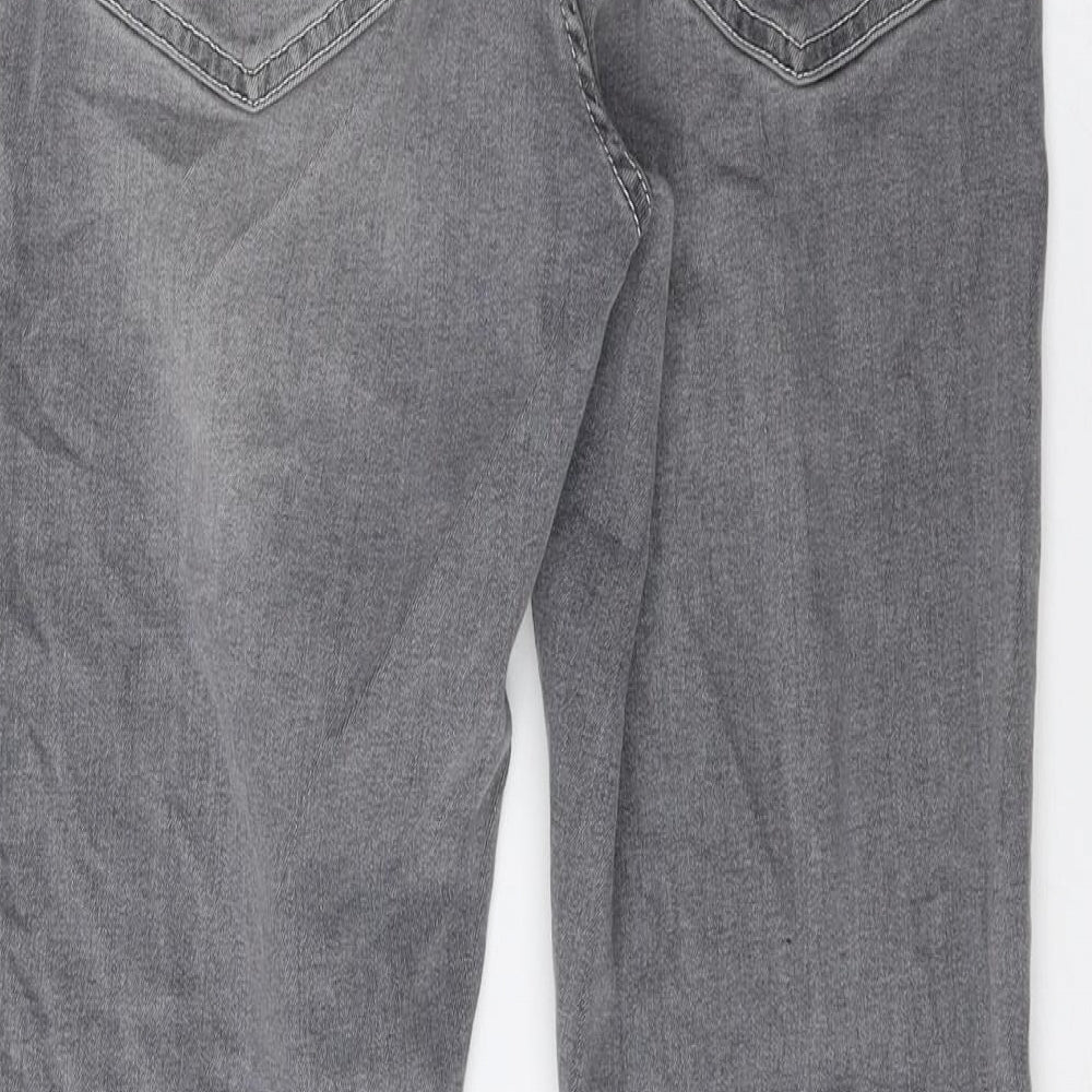 Topshop Mens Grey Polyester Skinny Jeans Size 28 L30 in Regular Zip