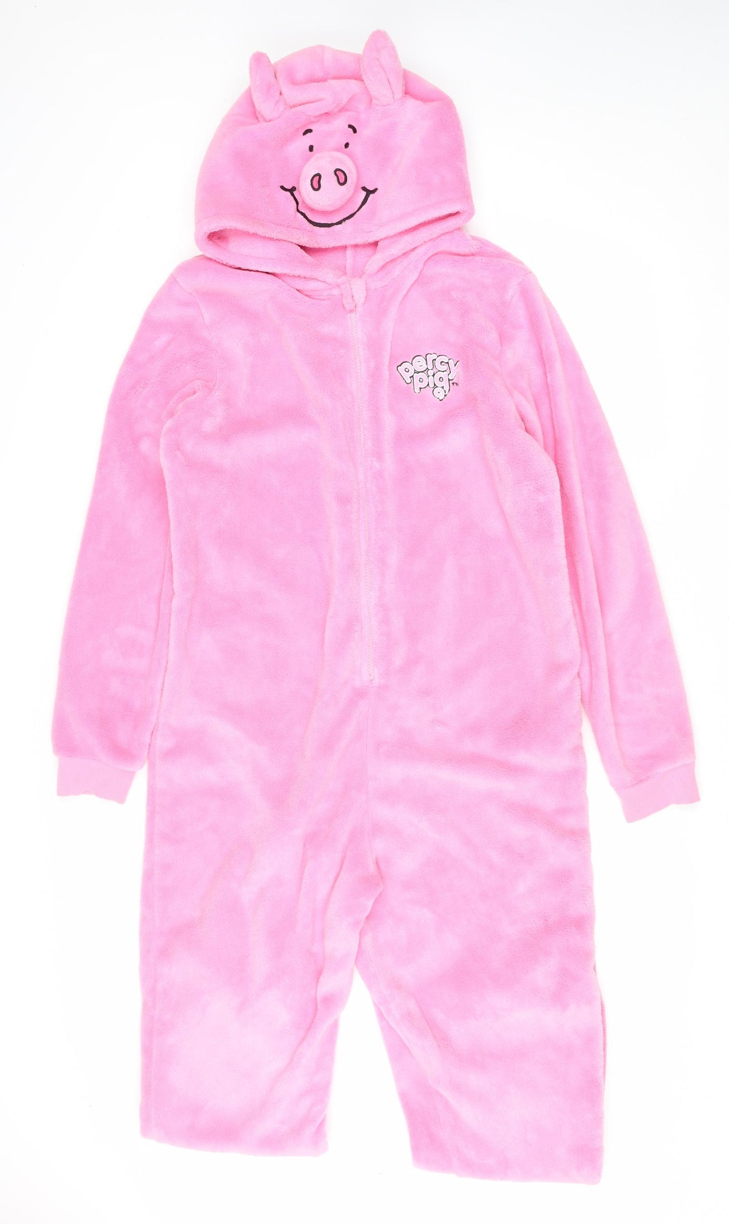 Marks and Spencer Girls Pink Solid Polyester Capri One Piece Size 13-14 Years Zip - Percy Pig