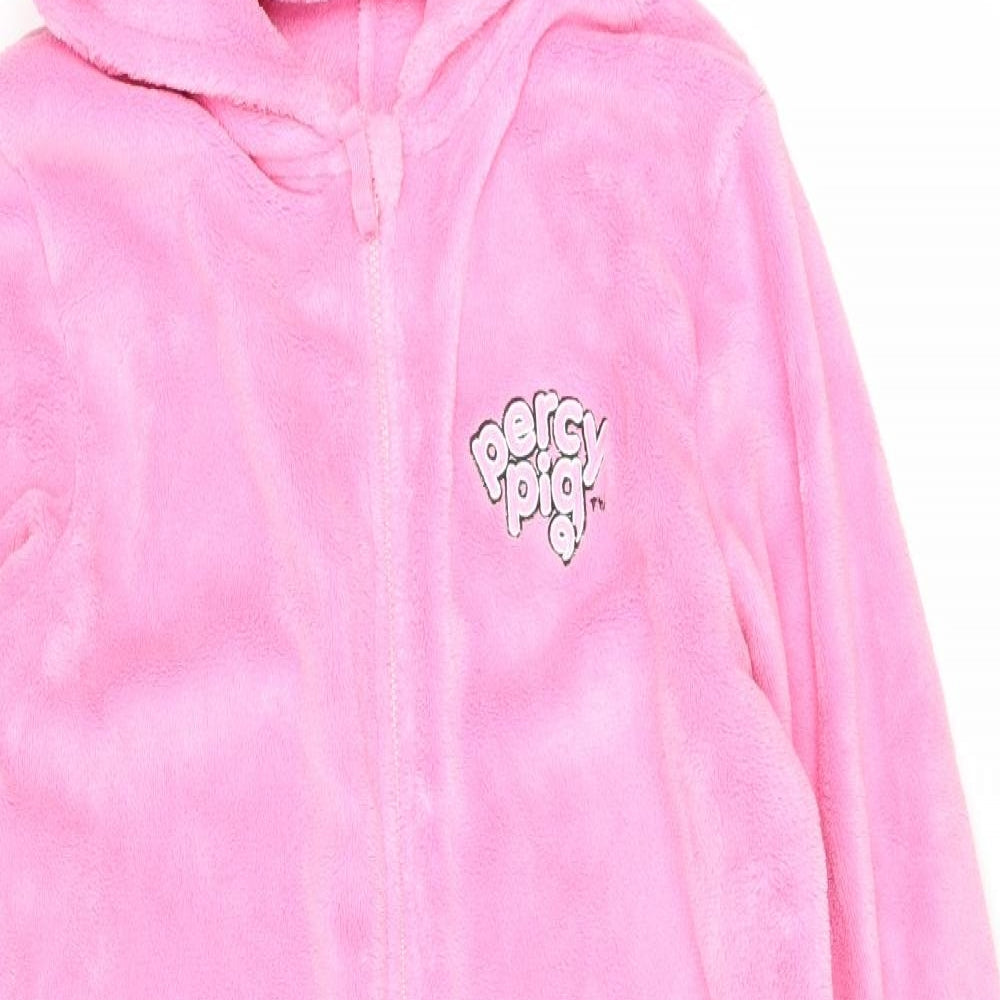 Marks and Spencer Girls Pink Solid Polyester Capri One Piece Size 13-14 Years Zip - Percy Pig