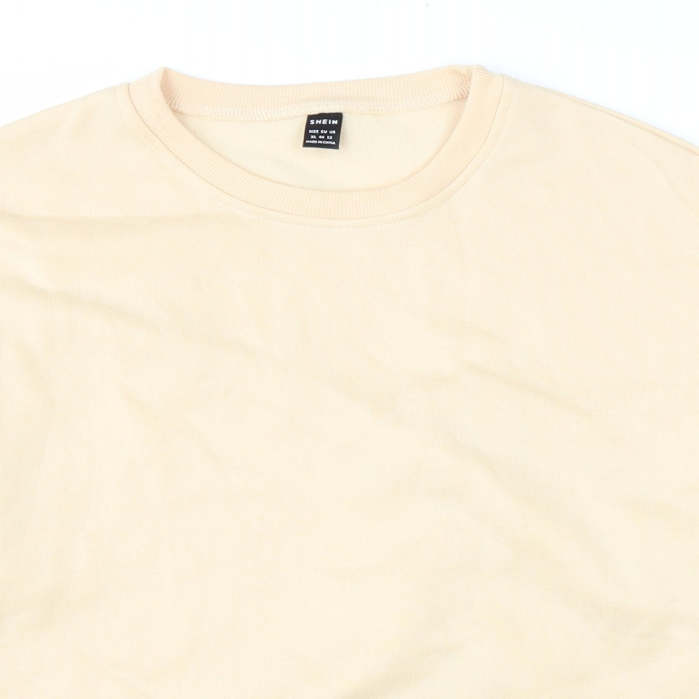 SheIn Mens Yellow Cotton Pullover Sweatshirt Size XL