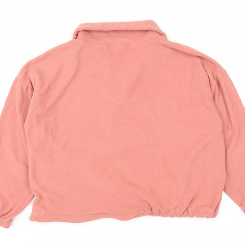 F&F Womens Pink Polyester Pullover Sweatshirt Size M Zip
