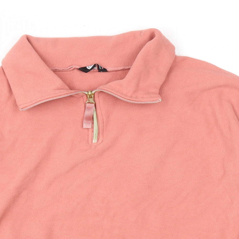 F&F Womens Pink Polyester Pullover Sweatshirt Size M Zip