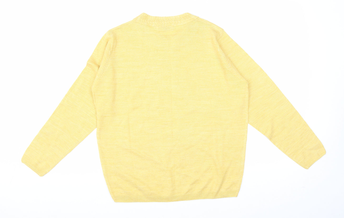 Honour Millburn` Womens Yellow Round Neck Acrylic Pullover Jumper Size 16