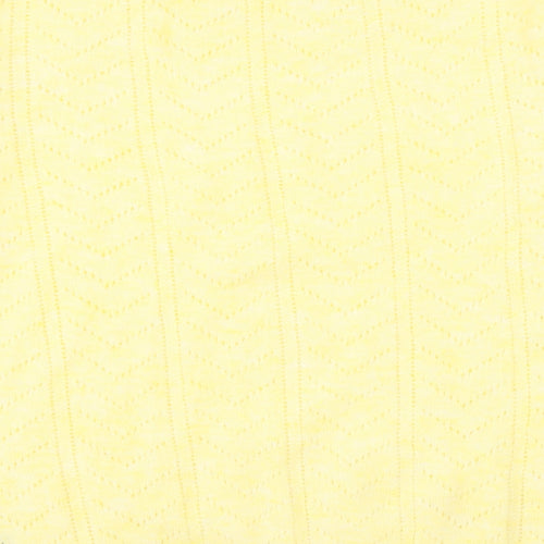 ESMARA Womens Yellow Mock Neck Polyester Pullover Jumper Size 14