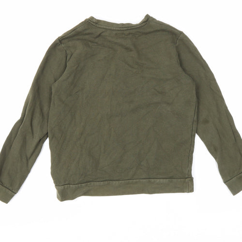 River Island Boys Green Cotton Pullover Sweatshirt Size 9-10 Years Pullover - Insect