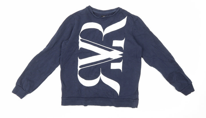 River Island Boys Blue Cotton Pullover Sweatshirt Size 9-10 Years Pullover