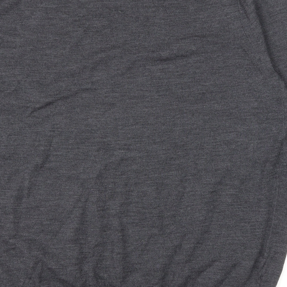 Marks and Spencer Mens Grey V-Neck Wool Pullover Jumper Size XL - 100% Merino Wool