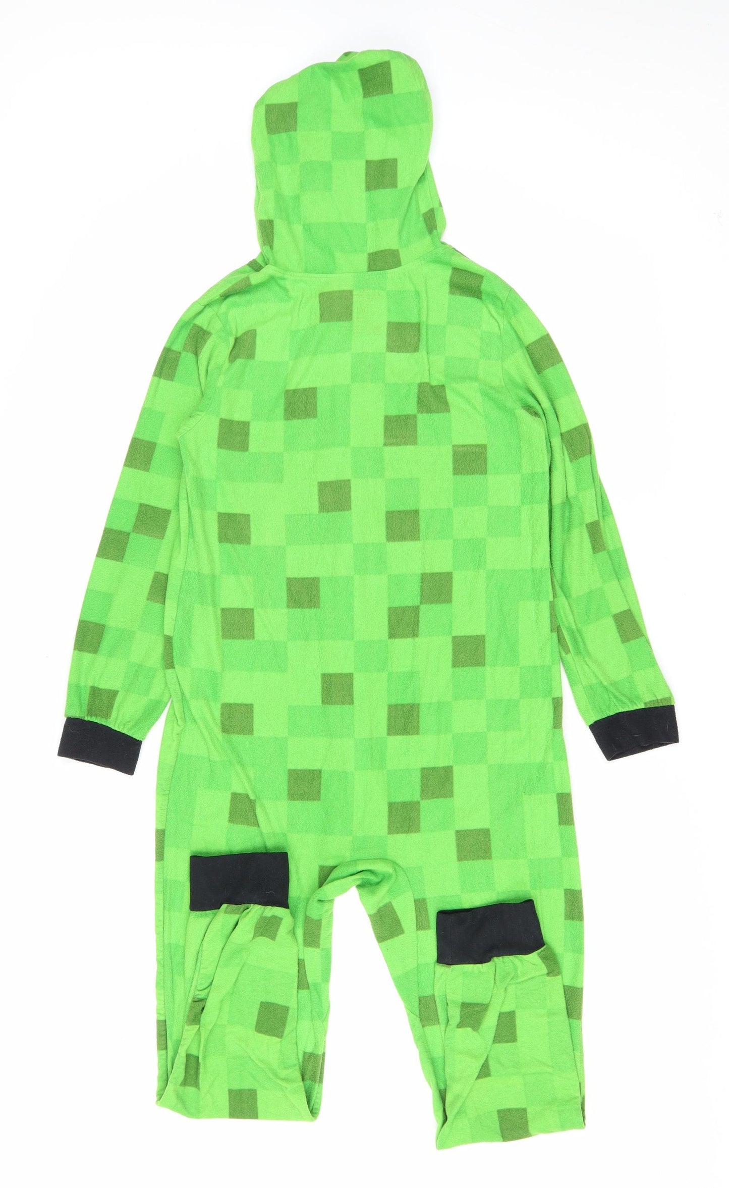 Mojhang Boys Green Check Polyester One Piece Size 10-11 Years Zip - Minecraft