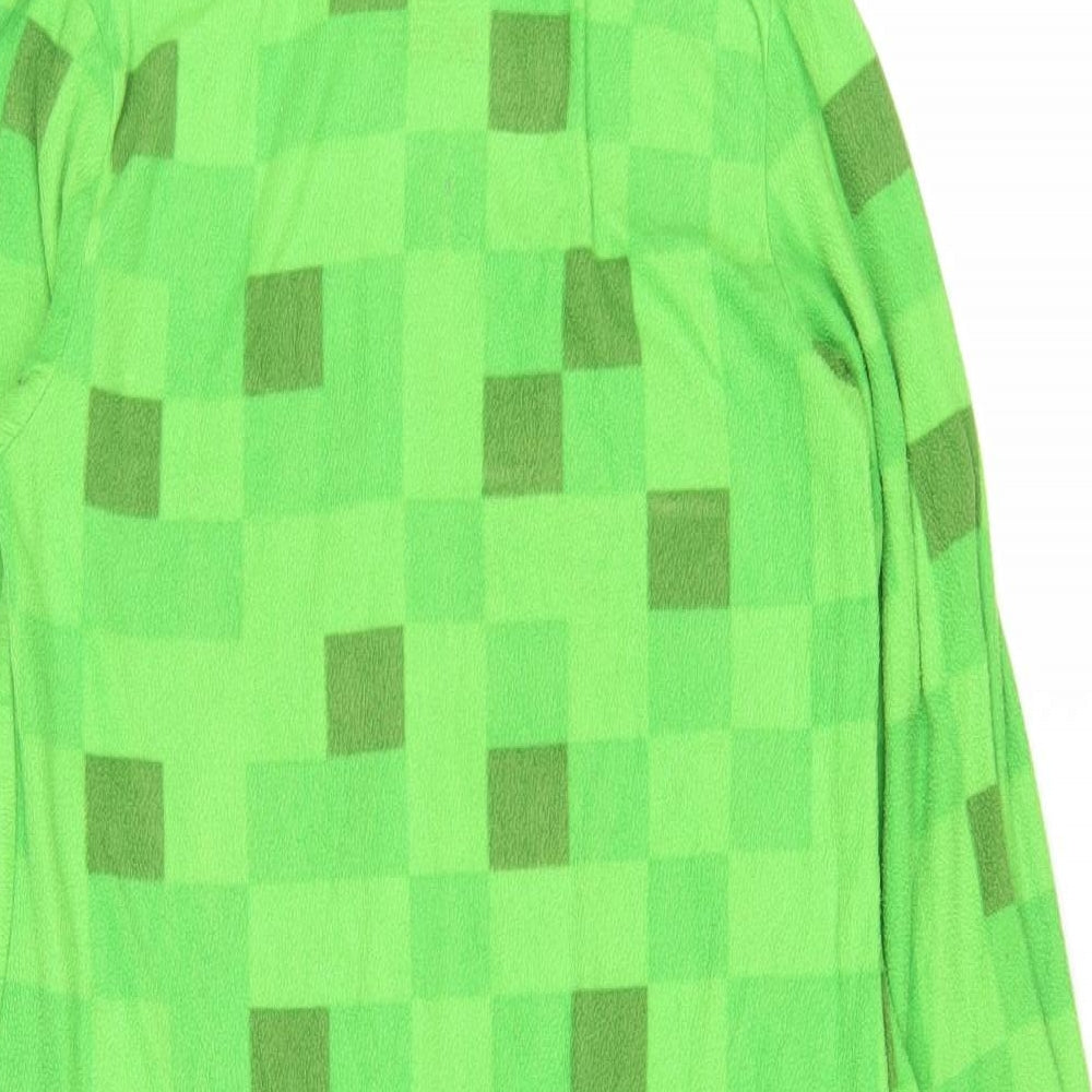Mojhang Boys Green Check Polyester One Piece Size 10-11 Years Zip - Minecraft