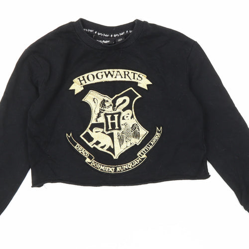 Preworn Girls Black Cotton Pullover Sweatshirt Size 9-10 Years Pullover - Harry Potter