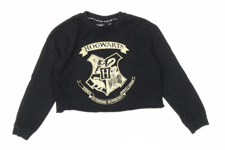 Preworn Girls Black Cotton Pullover Sweatshirt Size 9-10 Years Pullover - Harry Potter