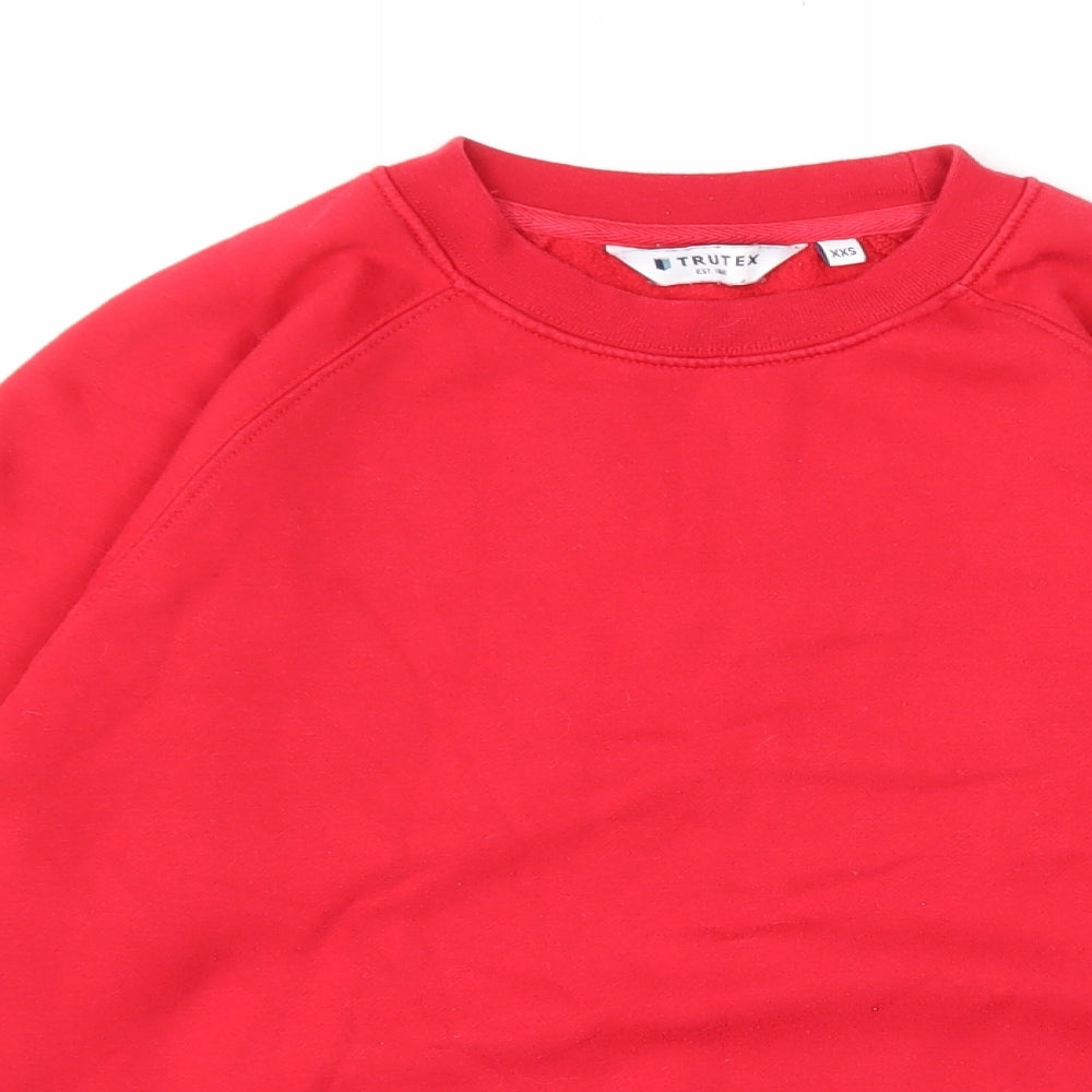 Trutex Womens Pink Cotton Pullover Sweatshirt Size 2XS Pullover