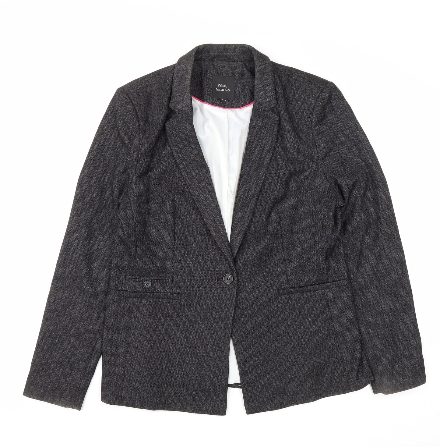 NEXT Womens Grey Polyester Jacket Blazer Size 14