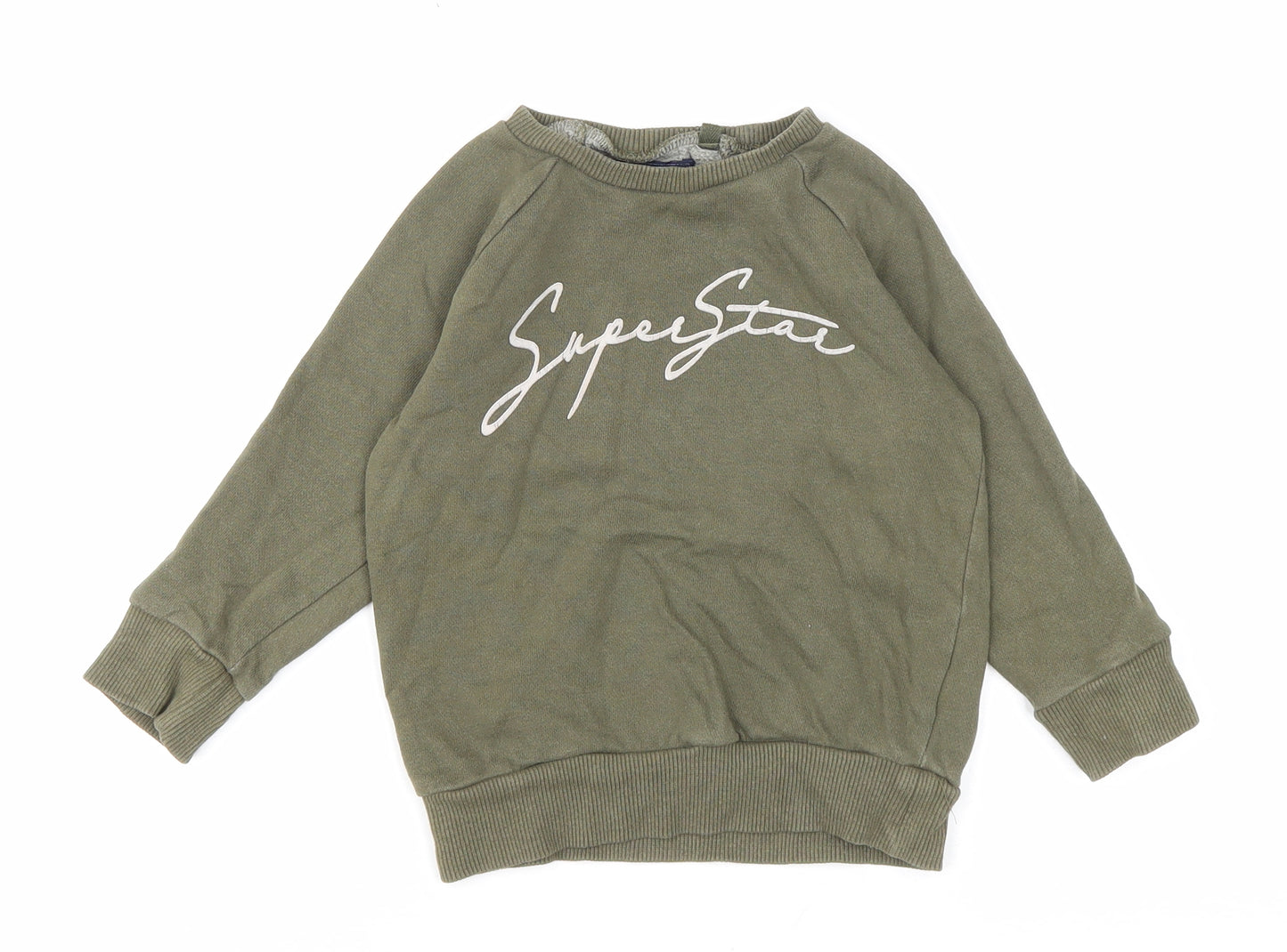 NEXT Boys Green Cotton Pullover Sweatshirt Size 2-3 Years Pullover - Super Star
