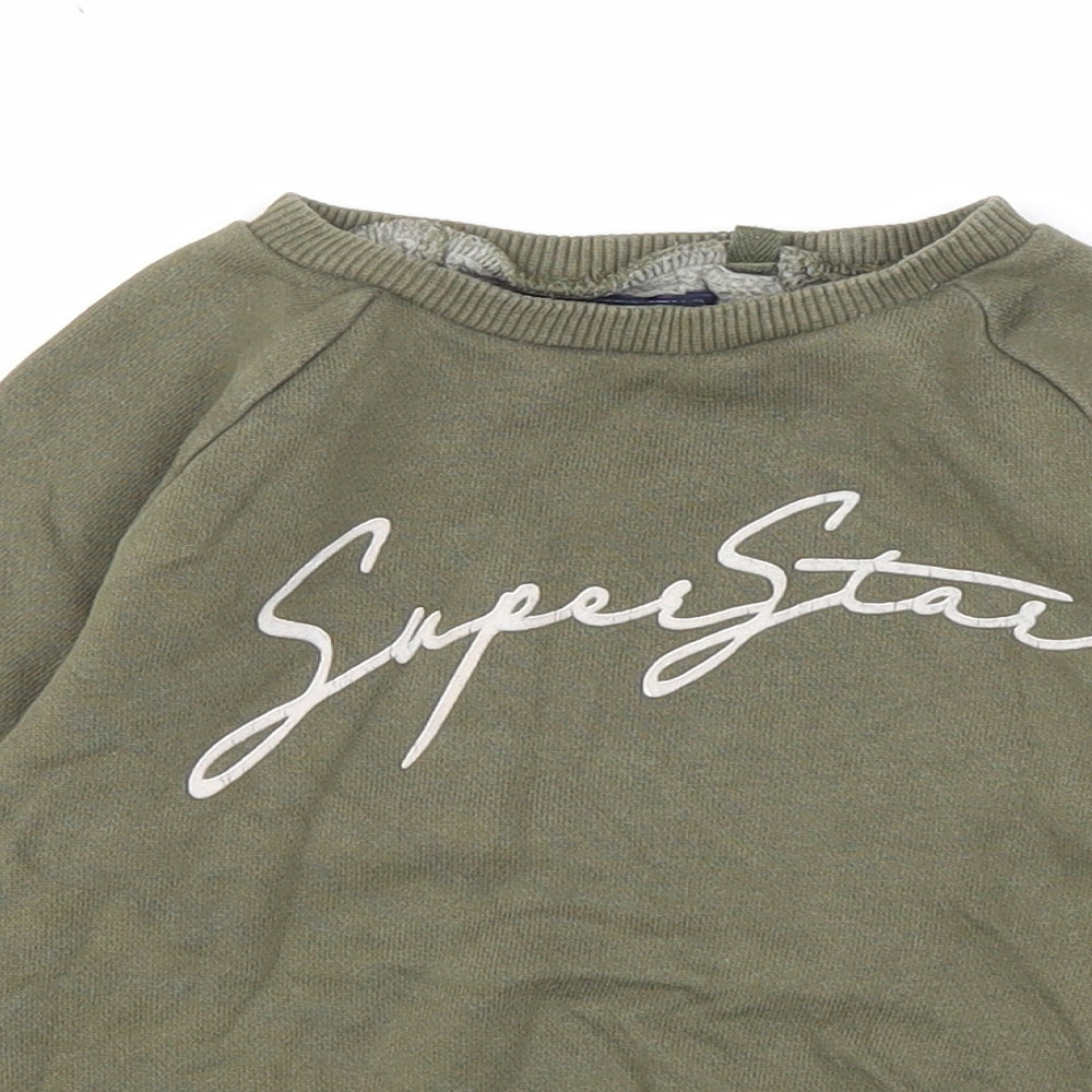 NEXT Boys Green Cotton Pullover Sweatshirt Size 2-3 Years Pullover - Super Star