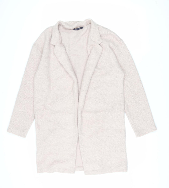 Marks and Spencer Womens Pink Overcoat Coat Size 10 Tie