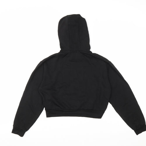 Lily Lane Girls Black Cotton Pullover Hoodie Size 13 Years Pullover - Cropped