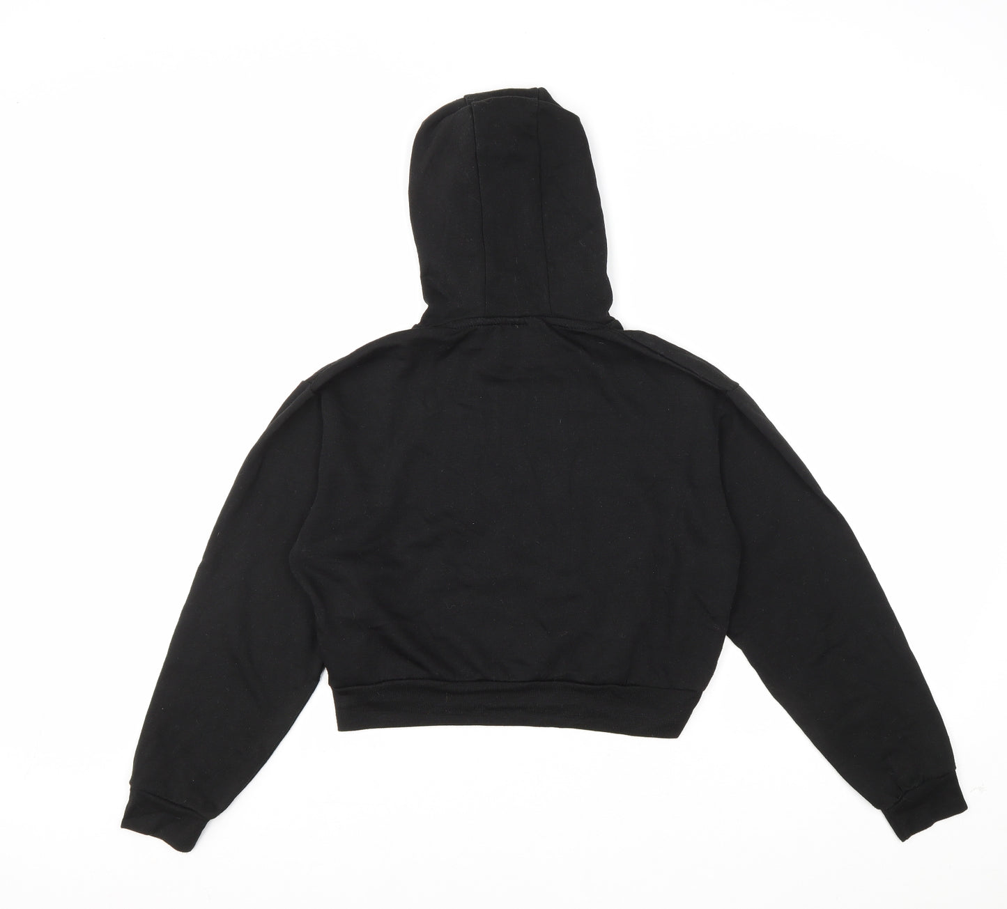 Lily Lane Girls Black Cotton Pullover Hoodie Size 13 Years Pullover - Cropped