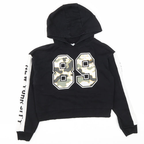 Primark Boys Black Cotton Pullover Hoodie Size 10-11 Years Pullover - 89
