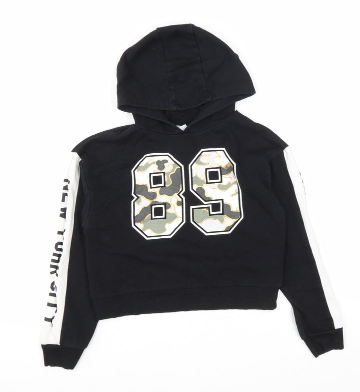 Primark Boys Black Cotton Pullover Hoodie Size 10-11 Years Pullover - 89