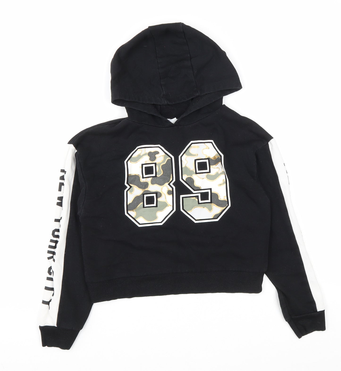 Primark Boys Black Cotton Pullover Hoodie Size 10-11 Years Pullover - 89