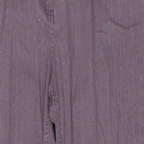 Per Una Womens Purple Cotton Straight Jeans Size 12 L27 in Regular Zip