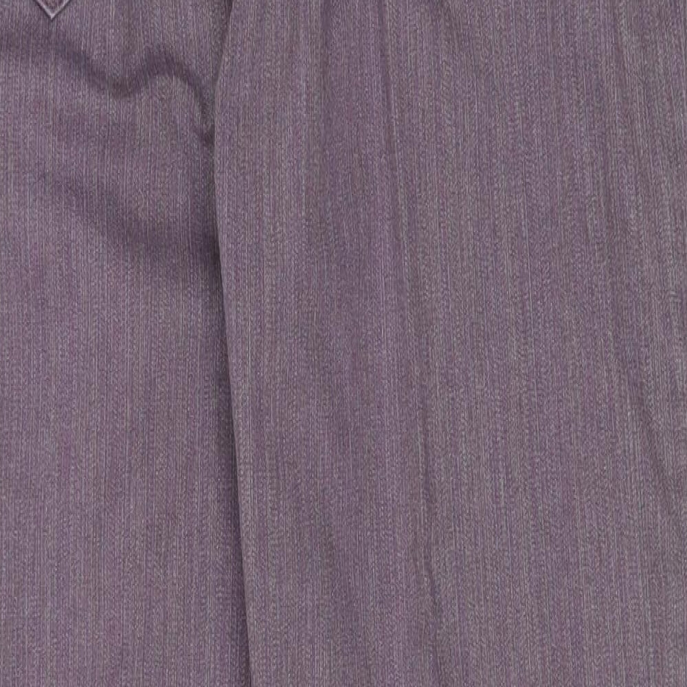 Per Una Womens Purple Cotton Straight Jeans Size 12 L27 in Regular Zip