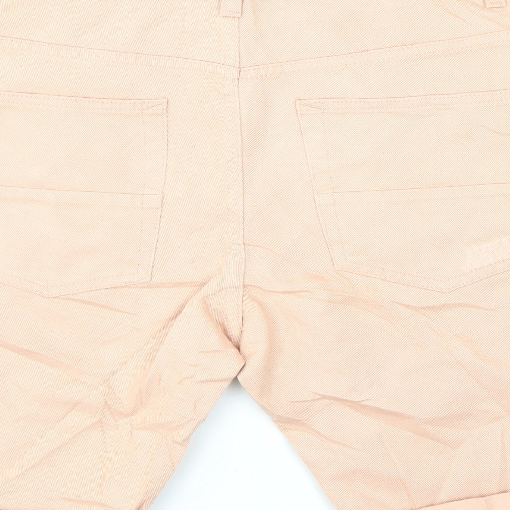 New Look Mens Pink Cotton Bermuda Shorts Size 32 in L8 in Regular Zip