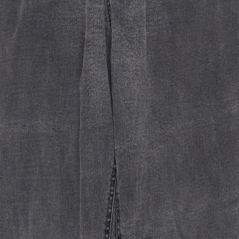 TU Womens Grey Cotton Jegging Jeans Size 14 L29 in Regular Zip