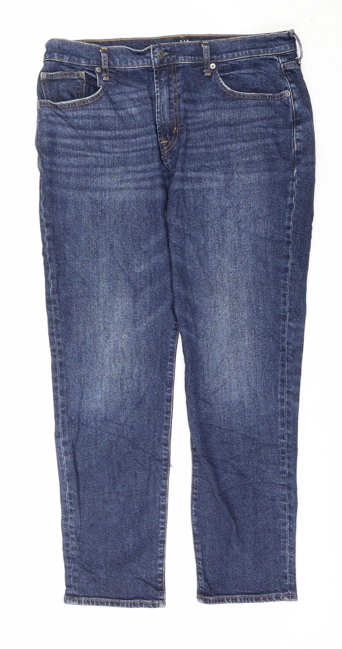 Gap Womens Blue Cotton Straight Jeans Size 34 in L28 in Regular Zip