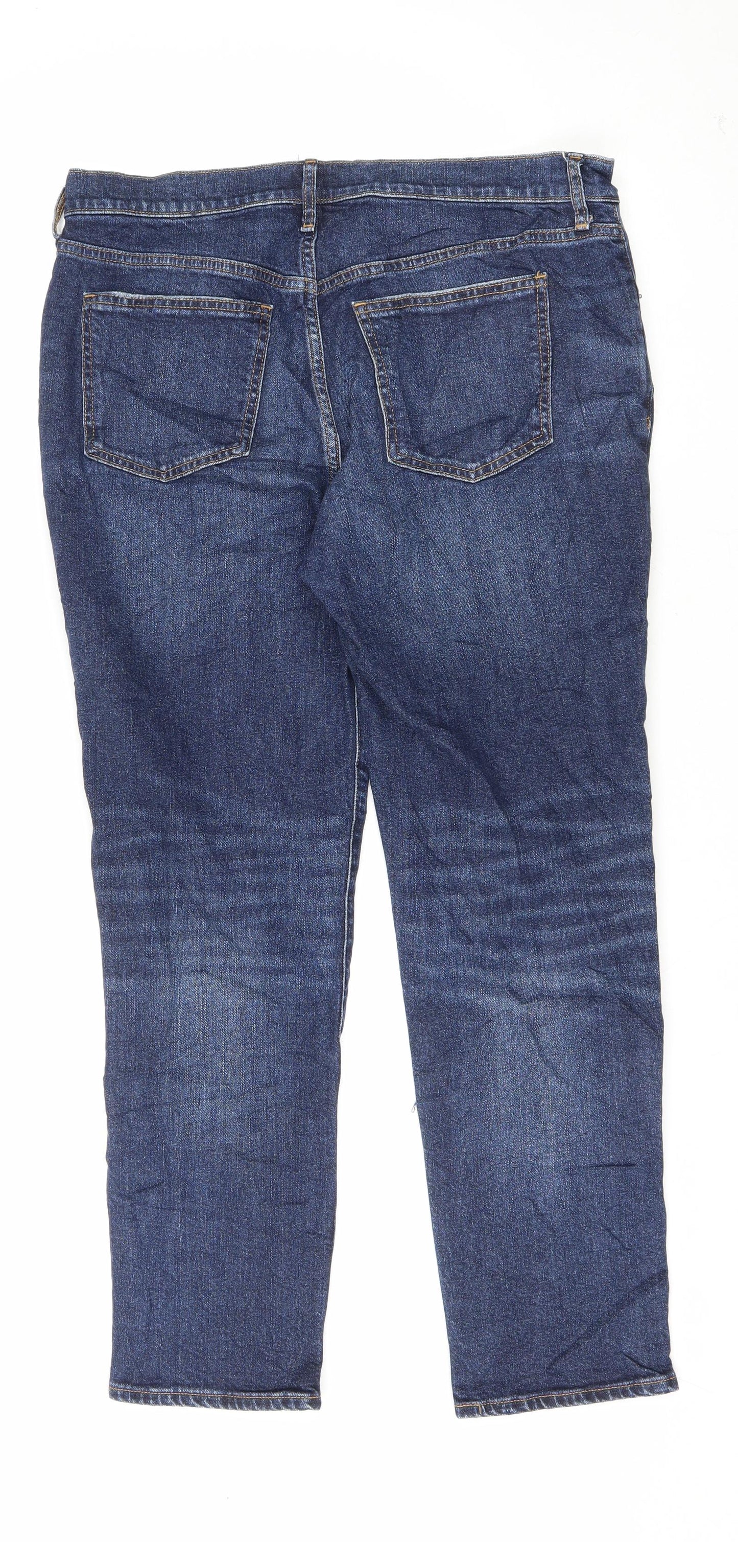 Gap Womens Blue Cotton Straight Jeans Size 34 in L28 in Regular Zip