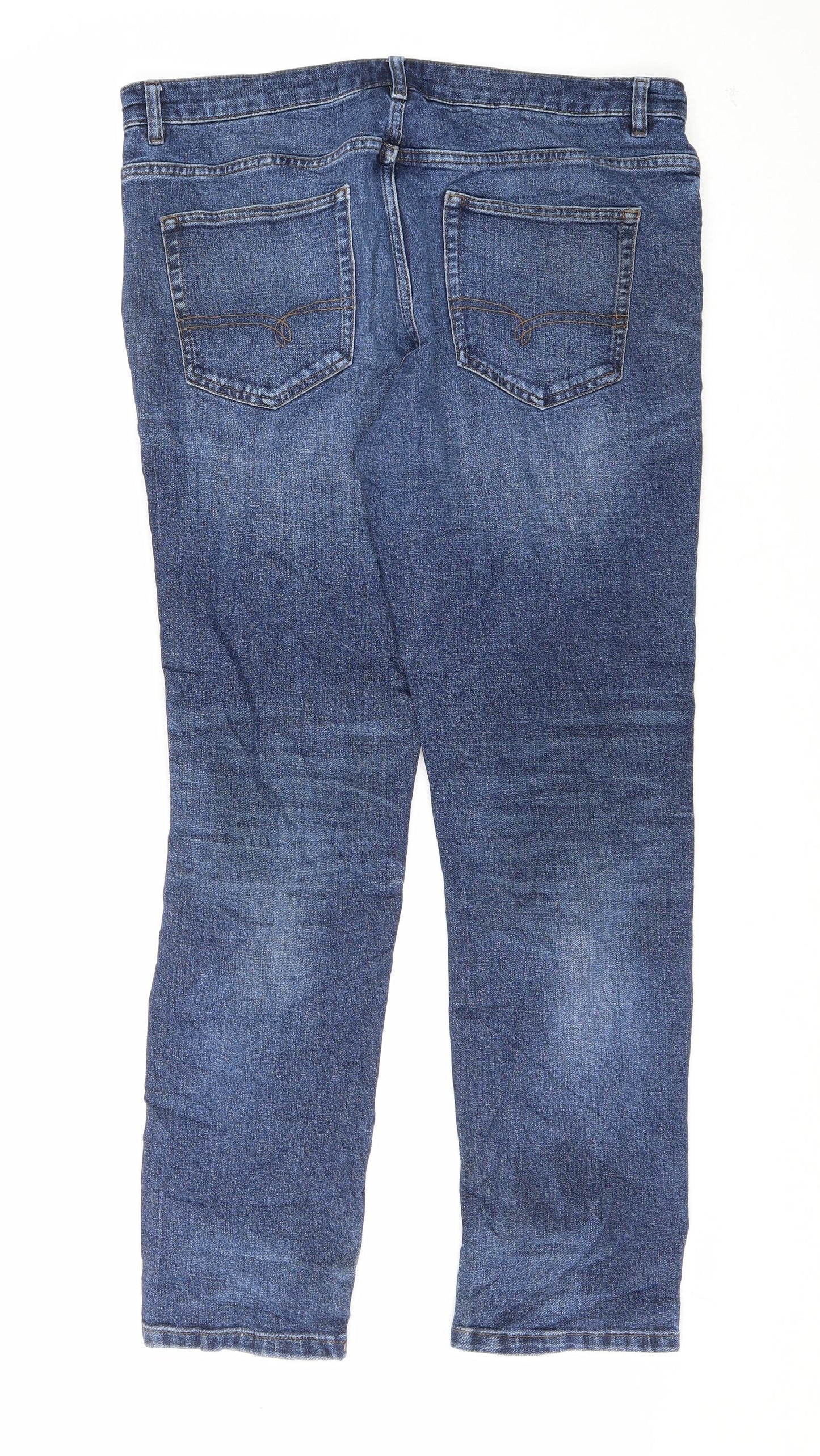 NEXT Mens Blue Cotton Straight Jeans Size 38 in L30 in Regular Zip