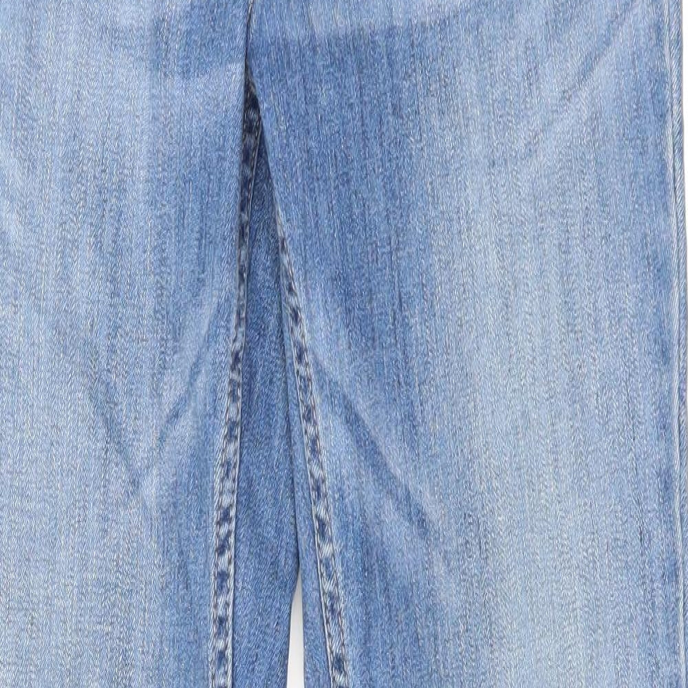 Marks and Spencer Womens Blue Cotton Straight Jeans Size 10 L30 in Regular Zip