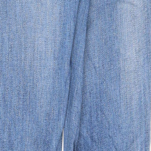 Marks and Spencer Womens Blue Cotton Straight Jeans Size 10 L30 in Regular Zip