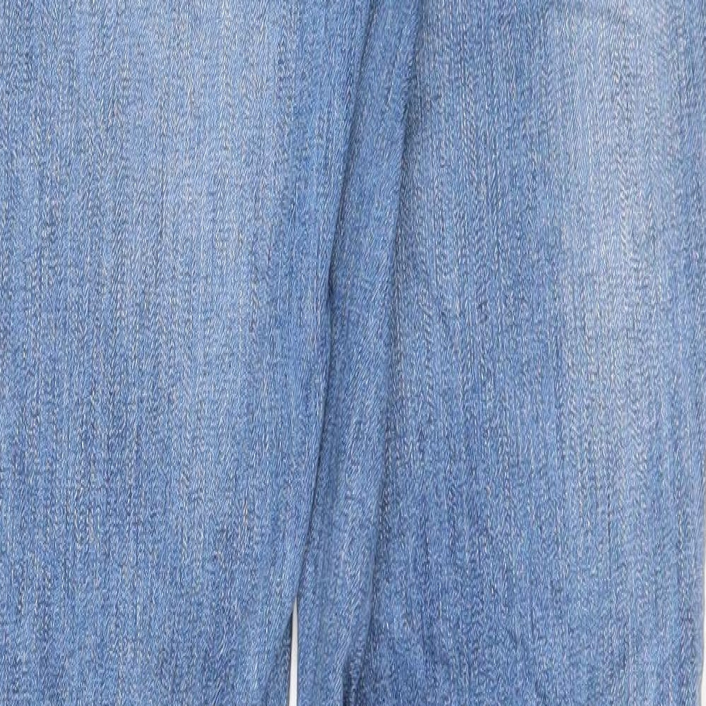 Marks and Spencer Womens Blue Cotton Straight Jeans Size 10 L30 in Regular Zip