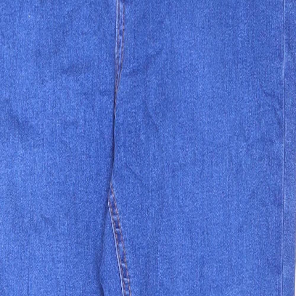Primark Womens Blue Cotton Skinny Jeans Size 14 L25 in Regular Zip