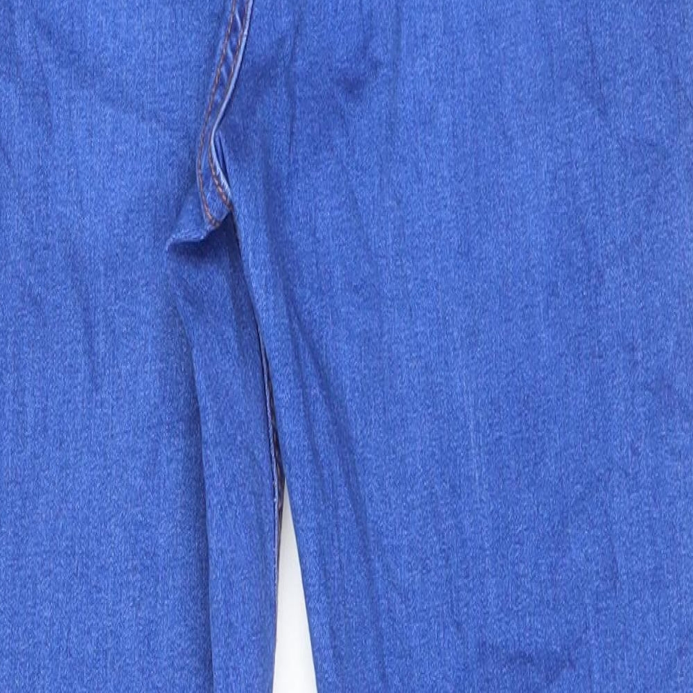 Primark Womens Blue Cotton Skinny Jeans Size 14 L25 in Regular Zip