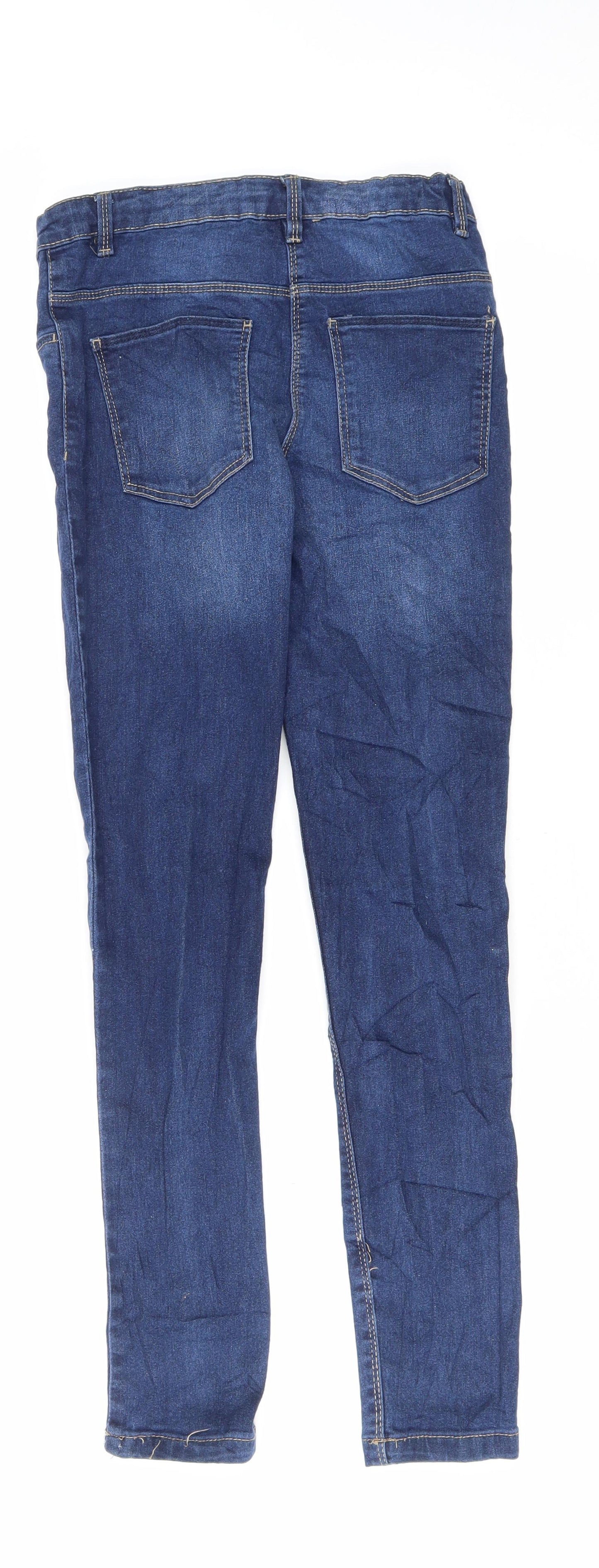 Lilly&Dan Girls Blue Cotton Skinny Jeans Size 11-12 Years Regular Zip
