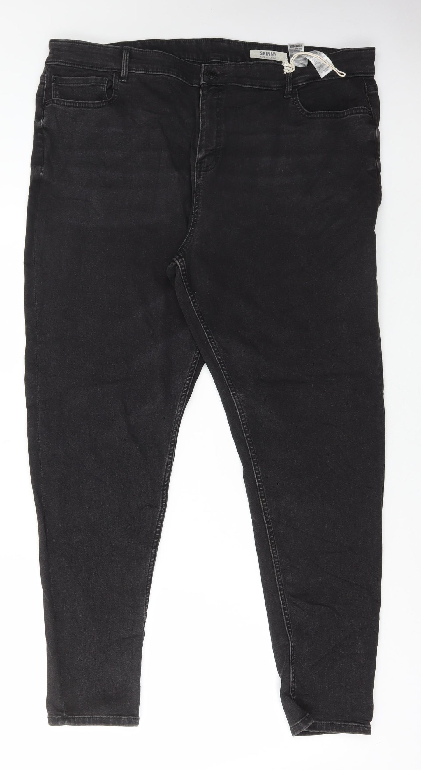 Marks and Spencer Womens Black Cotton Skinny Jeans Size 22 L30 in Regular Button