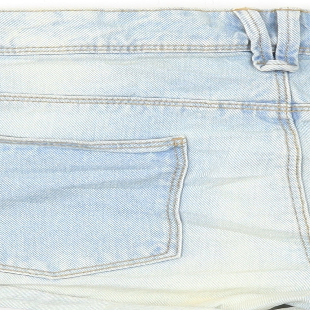 George Womens Blue Cotton Hot Pants Shorts Size 12 Regular Button