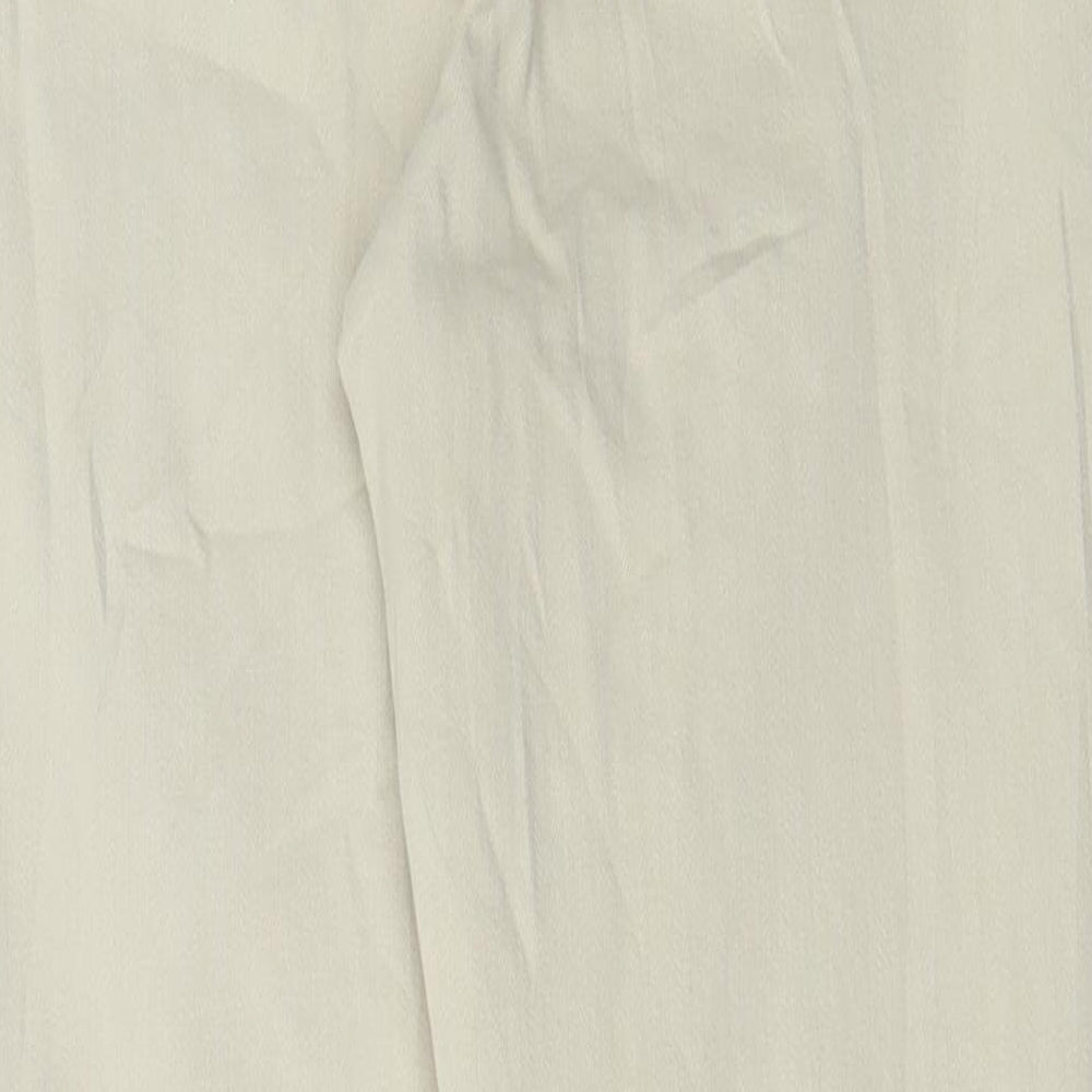 Marks and Spencer Womens Beige Cotton Straight Jeans Size 8 L27 in Regular Button