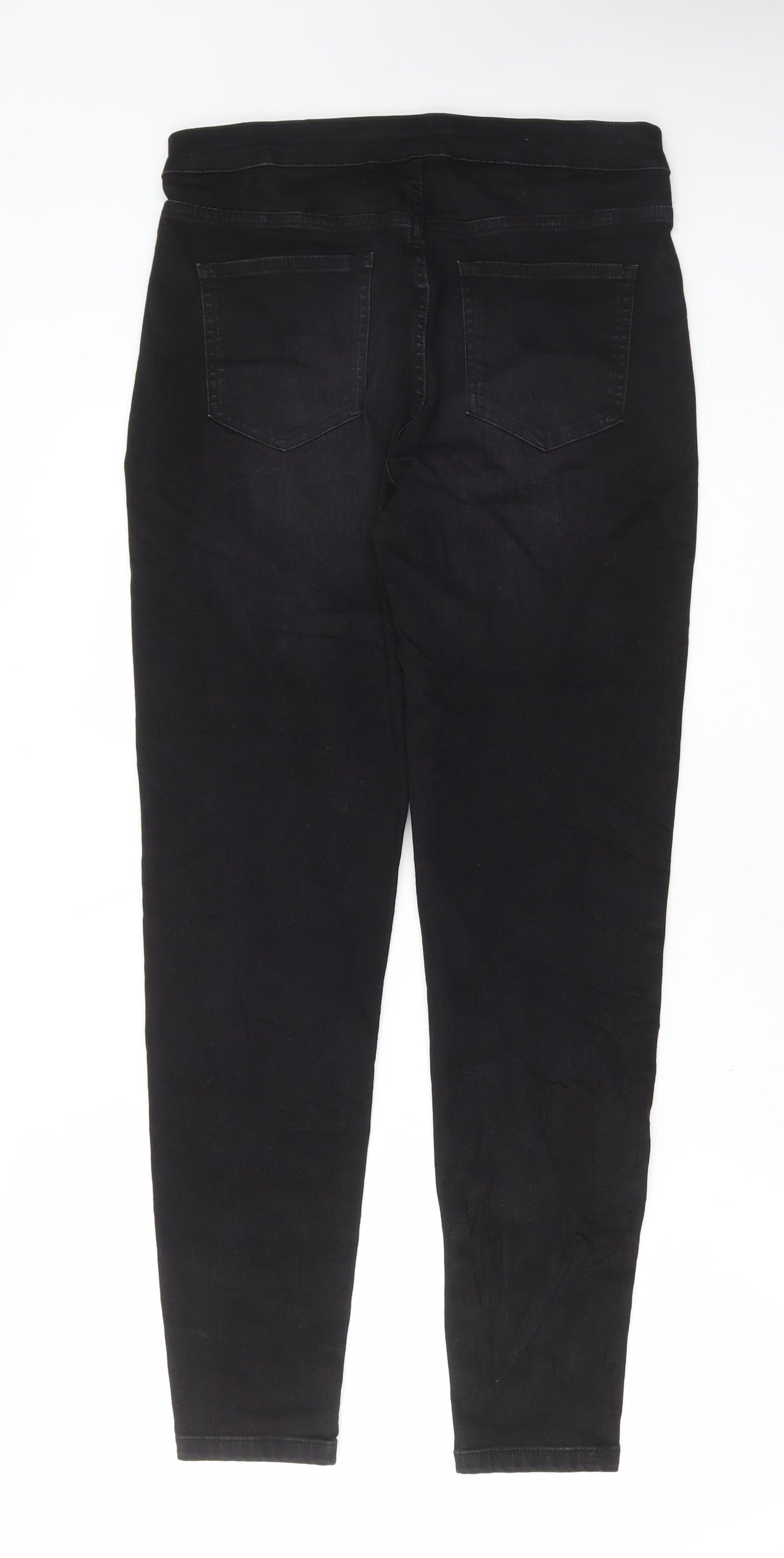 Marks and Spencer Womens Black Cotton Skinny Jeans Size 14 L29 in Regular Button