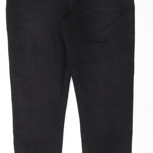 Marks and Spencer Womens Black Cotton Skinny Jeans Size 14 L29 in Regular Button