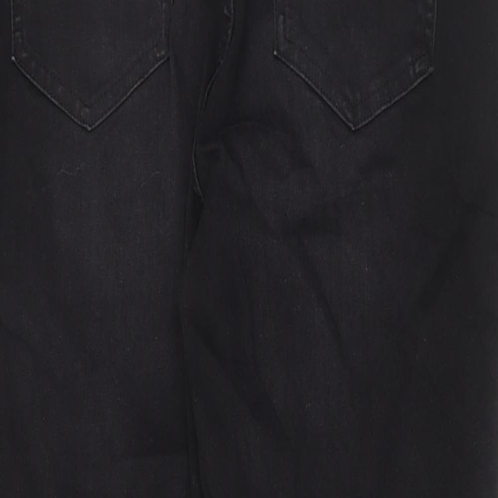 Marks and Spencer Womens Black Cotton Skinny Jeans Size 14 L29 in Regular Button