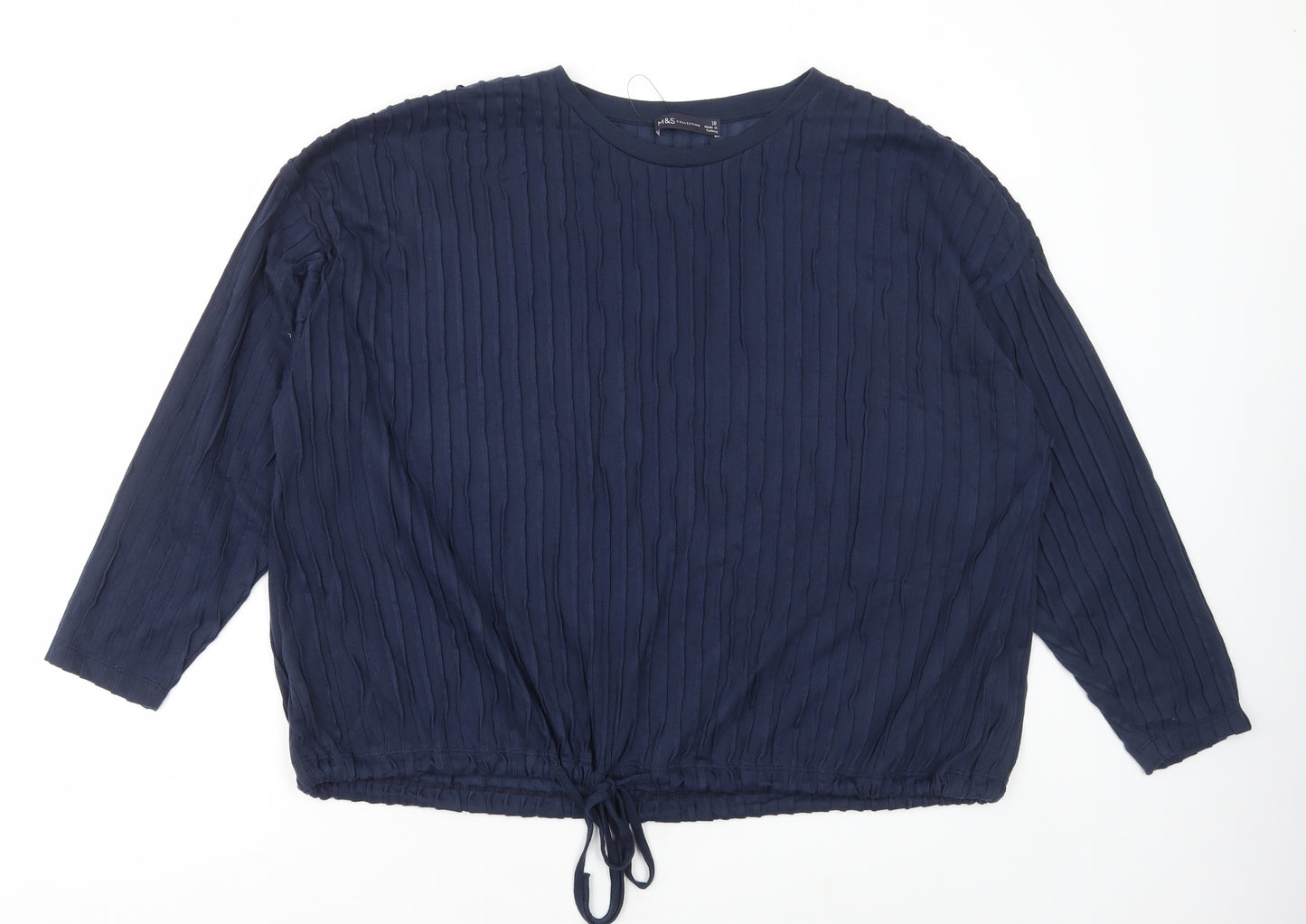 Marks and Spencer Womens Blue Polyester Basic T-Shirt Size 18 Round Neck