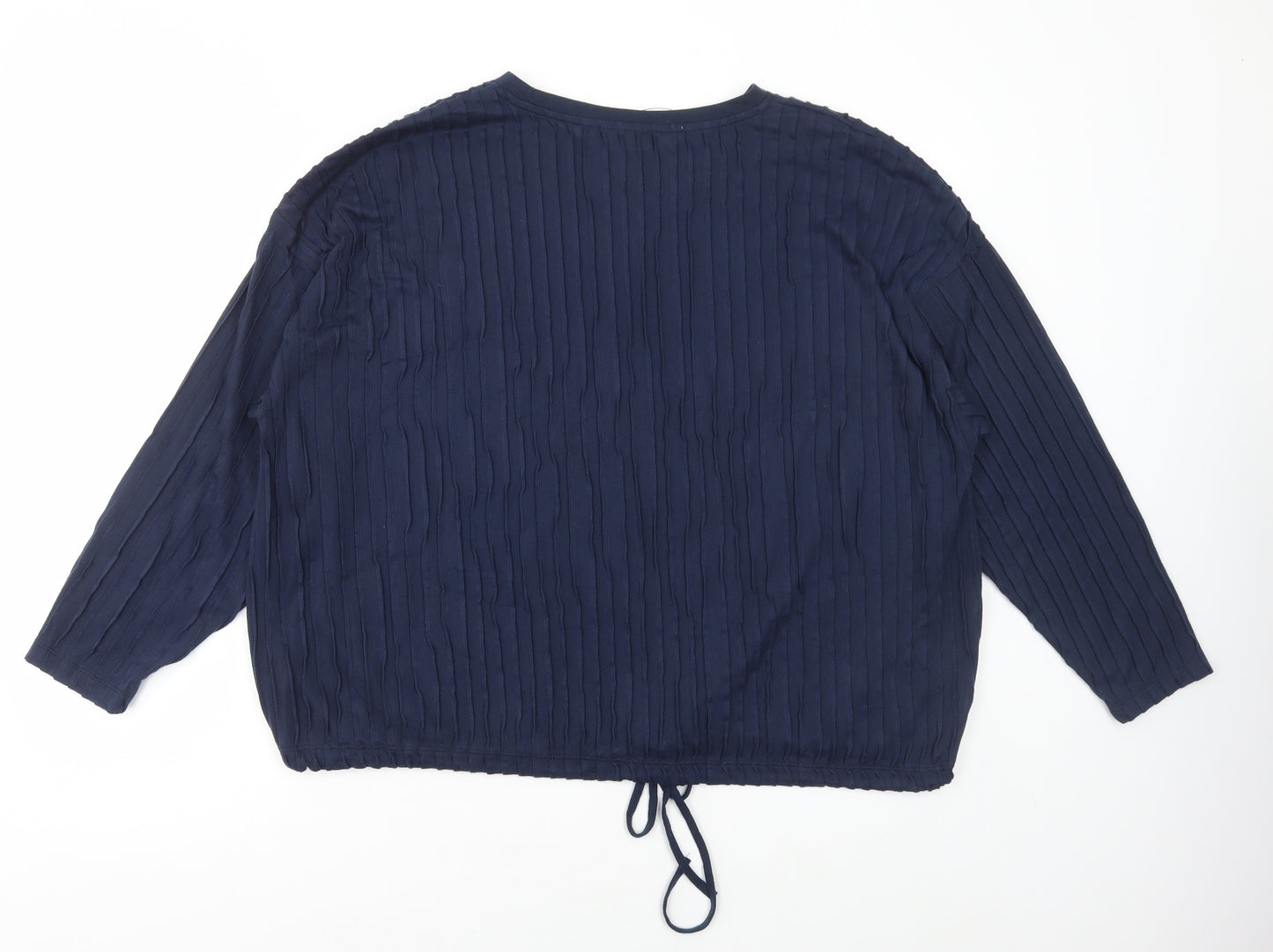 Marks and Spencer Womens Blue Polyester Basic T-Shirt Size 18 Round Neck