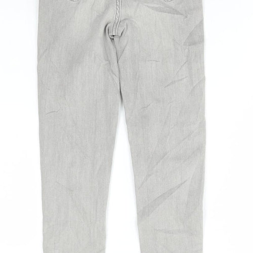 Marks and Spencer Womens Grey Cotton Skinny Jeans Size 6 L28 in Regular Button